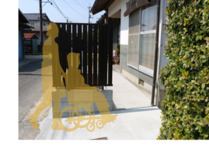 出雲市 外構工事 ブロック塀リフォーム後のフェンス付きデザイン